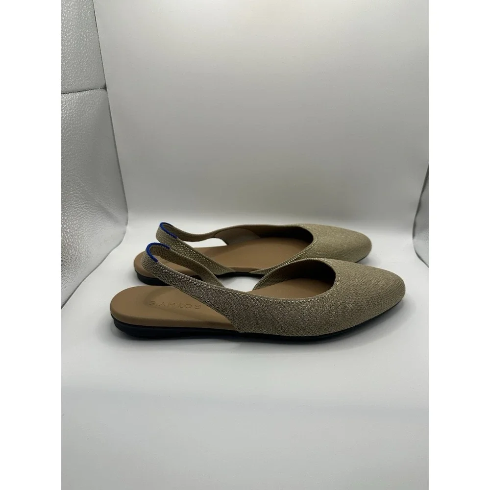 Rothy's The Almond Slingback Metallic Prosecco Women's Flats Shoes 11 - Picture 5 of 8